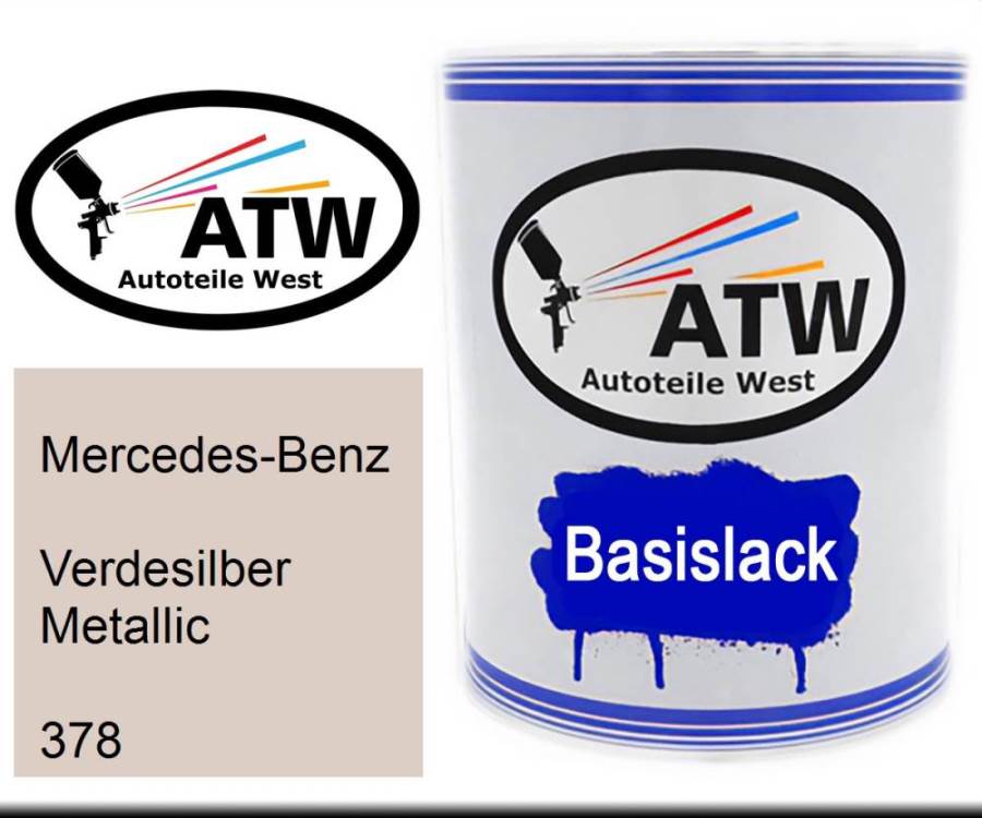 Mercedes-Benz, Verdesilber Metallic, 378: 1L Lackdose, von ATW Autoteile West.